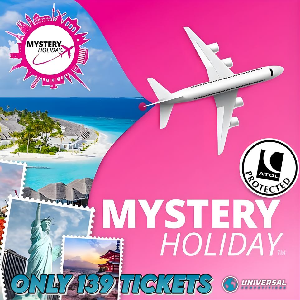 Mystery Holiday for 2 or Cash!! Only 139 Tickets!! 27/07