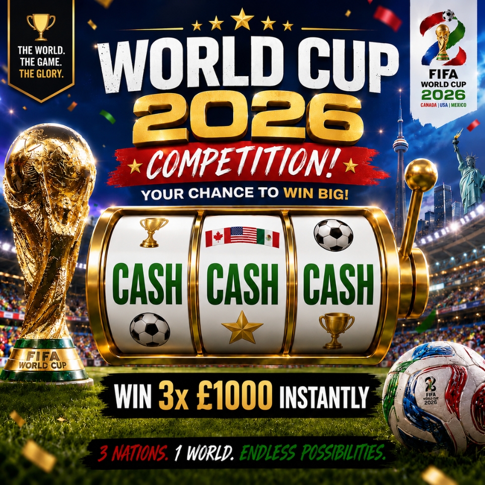 WORLD CUP 26 SPIN & WIN!! WIN 3X £1000 INSTANTLY!! 18,033 CASH & PRIZES!! £500 JACKPOT