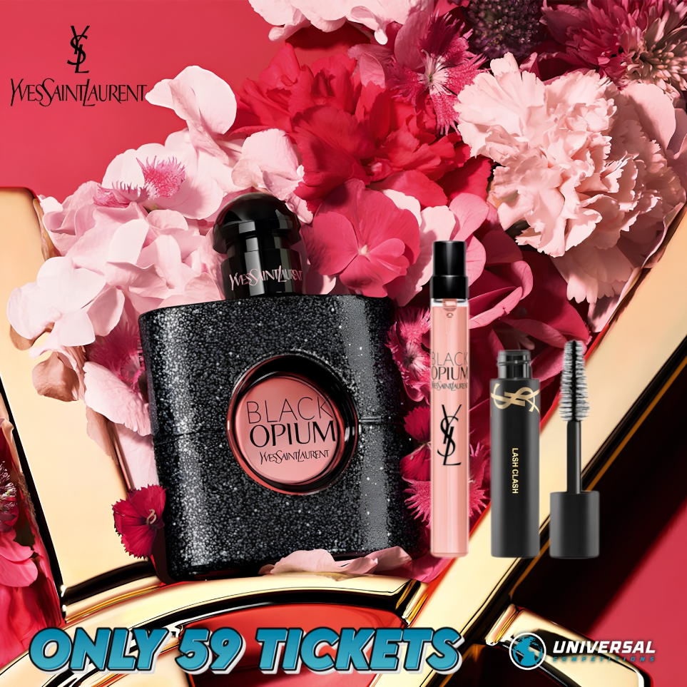 YVES SAINT LAURENT Black Opium Eau de Parfum 50ml Gift Set or Cash!! Only 59 Tickets!! 27/07