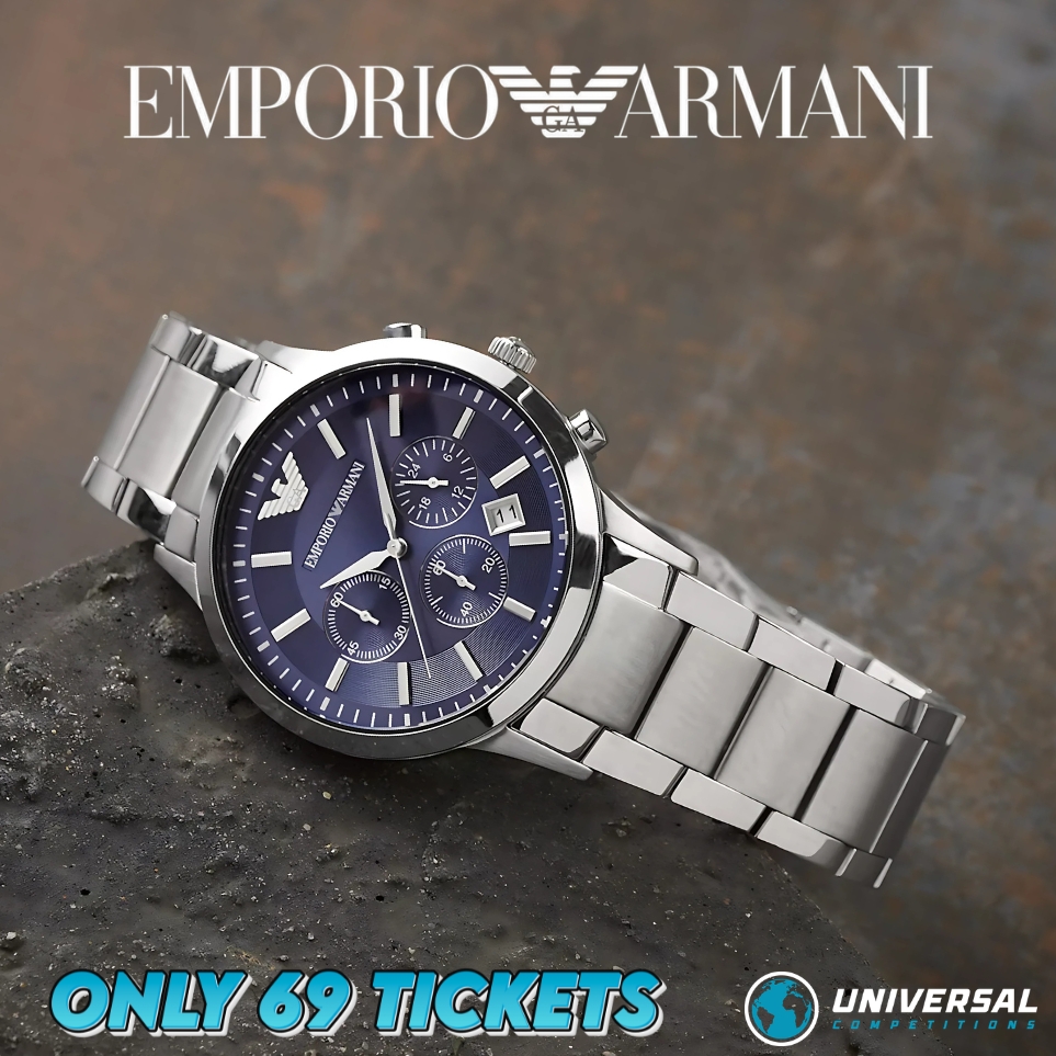 Emporio Armani Men's Classic Watch or Cash!! Only 69 Tickets!! 03/08