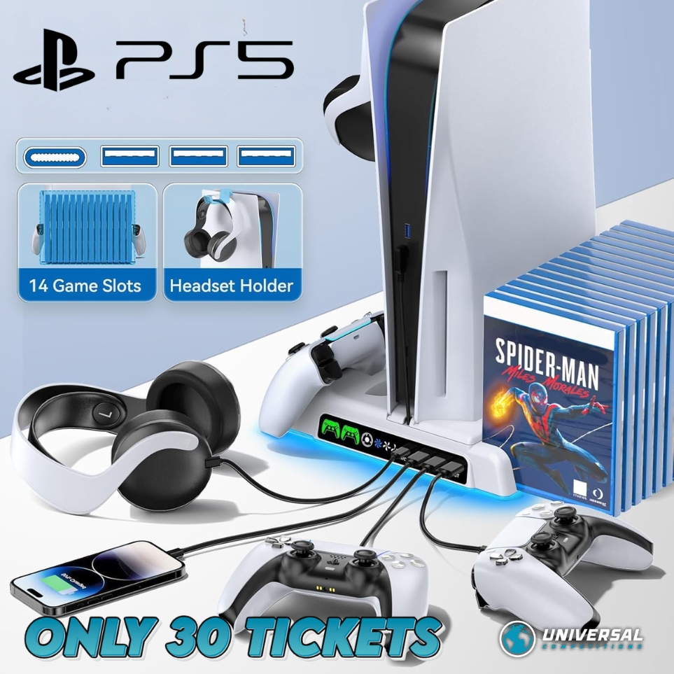 PS5/Slim/Pro Stand & Cooling Station with LED Charging Station or Cash!! Only 30 Tickets!! 10/08