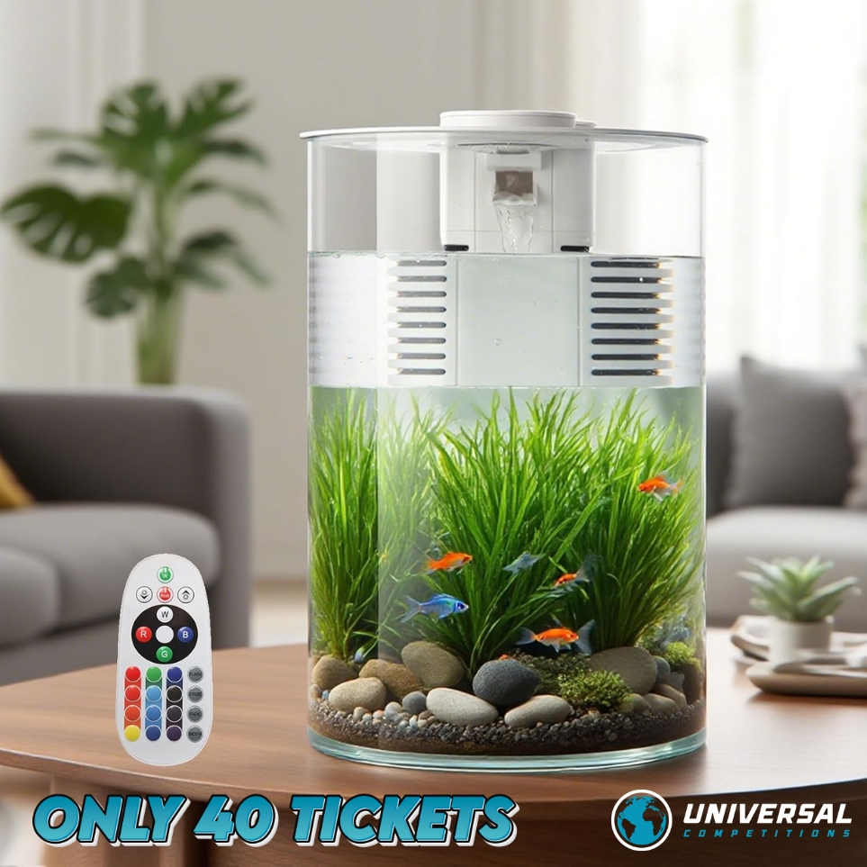 3 Gallon Aquarium Starter Kit with Filter and LED Lighting or Cash!! Only 40 Tickets!! 21/09