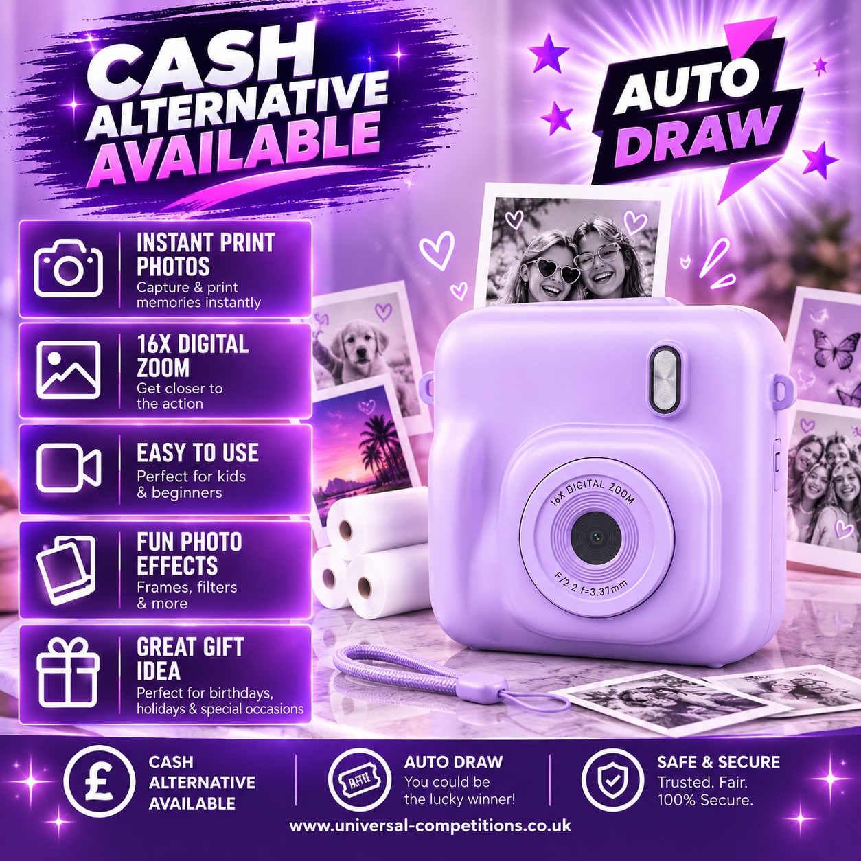 Kids Digital Camera or Cash!! Only 30 Tickets!! AUTO DRAWN!! 22/10